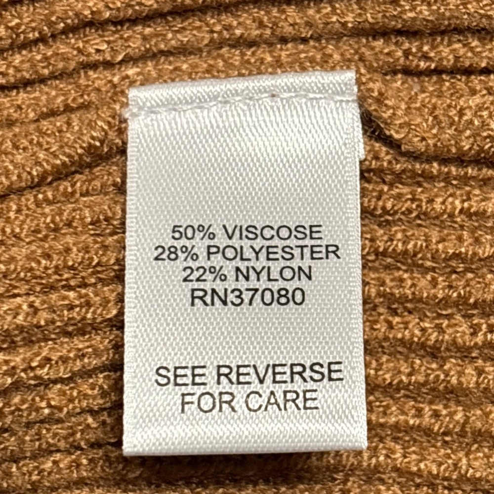 Cache Ribbed Mock Neck Sweater Button Sleeve Pullover Tan XS - Picture 6 of 8